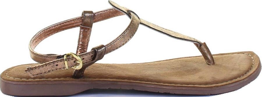 Lazamani Clara Leren Dames Sandalen Copper