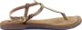 Lazamani Ladies shiny sandals Brons Leer Platte sandalen Dames - Thumbnail 3