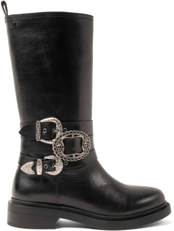 Lazamani Clover Dames Laarzen Leer Black