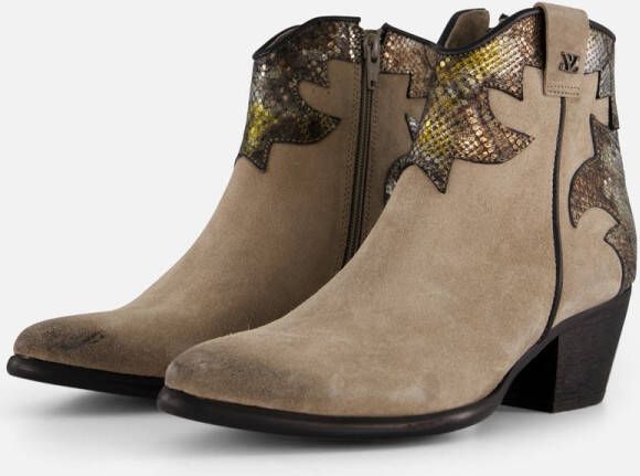 Lazamani Cowboylaarzen taupe Suede Dames
