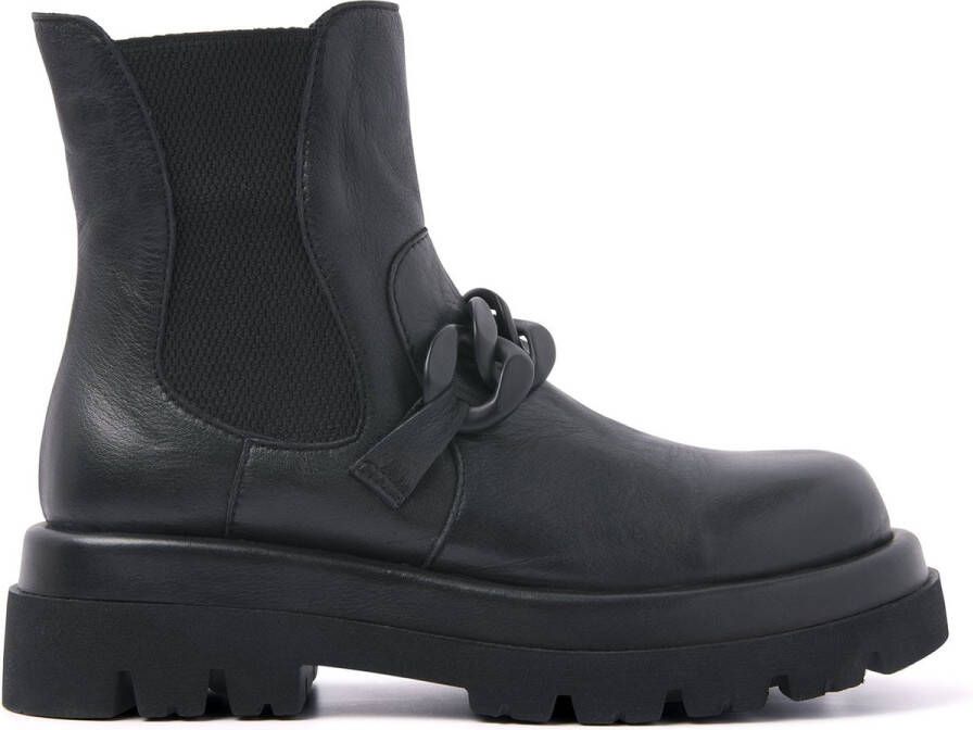 Lazamani Dames Chelsea Boots 67.067 Black Zwart Leer LA67067black