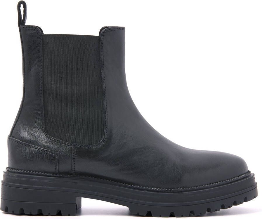 Lazamani Dames Chelsea Boots 85.417 Black-Black Zwart Leer LA85417blackblack