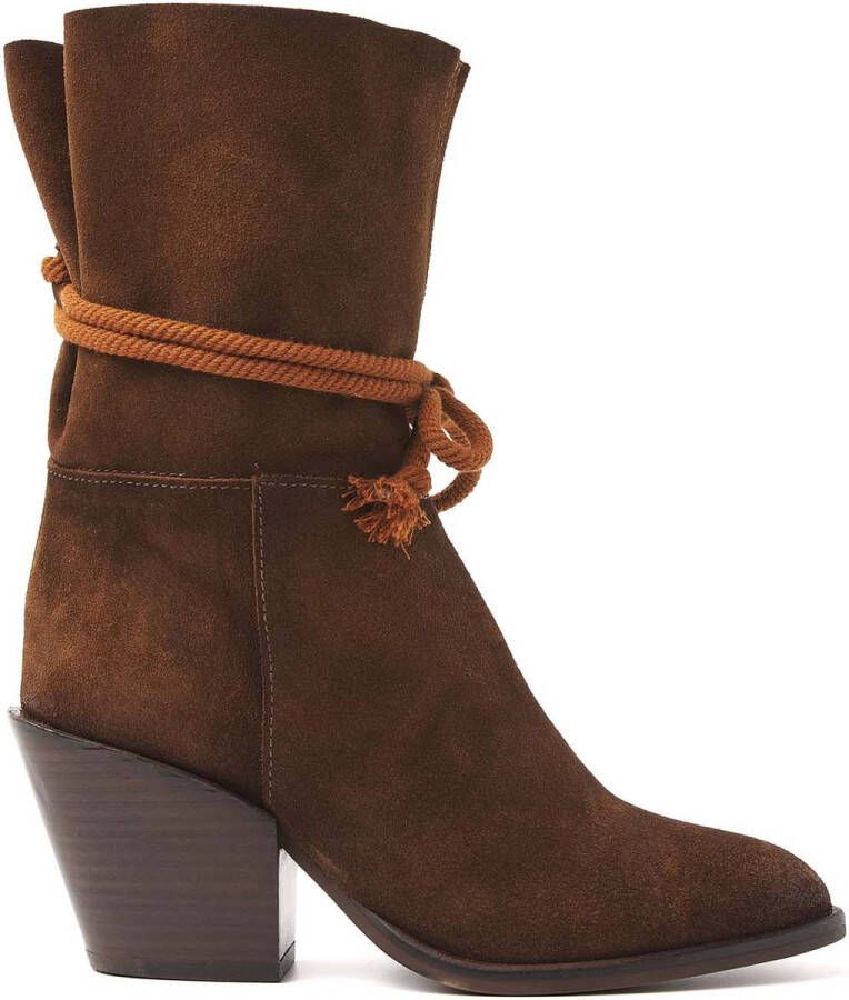 Lazamani Western Cowboylaarzen cognac Suede Dames