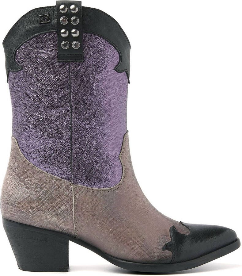 Lazamani Metallic Cowboylaarzen paars Leer Dames