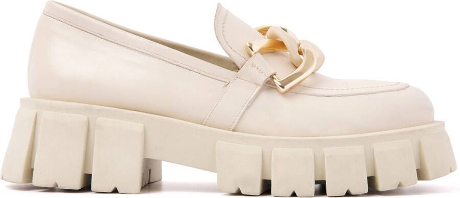 Lazamani Dames Loafers 55.082 Crema Beige Leer LA55082crema