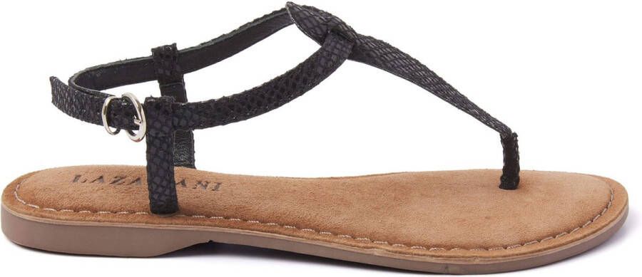 Lazamani 75.611 leren sandalen met slangenprint zwart - Foto 8
