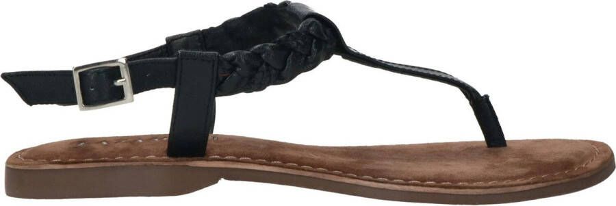 Lazamani Dames Sandalen 75.834 Black Zwart Leer LA75834black