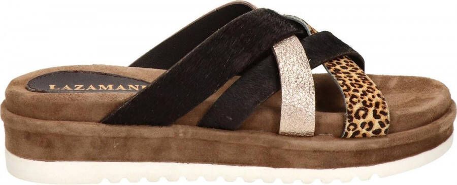 Lazamani dames slipper Bruin multi