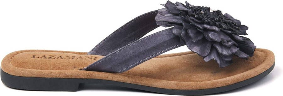 Lazamani Dalia Dames Slippers Leer Zwart
