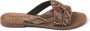 Lazamani Bruine Kralen Kruisband Slippers - Thumbnail 2