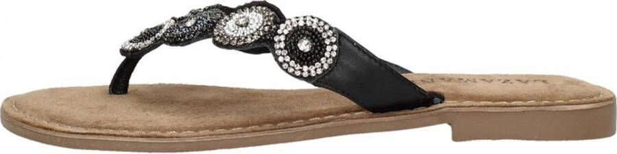 Lazamani Dames Slippers 75.451 South Zwart Leer LA75451south - Foto 4