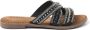 Lazamani Handgemaakte Zomerse Slipper met Kralenbanden Black Dames - Thumbnail 9