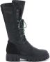 Lazamani Dames Veterlaarzen 74.467 Black Zwart Leer LA74467black - Thumbnail 2