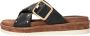 Lazamani Studded Leather Slipper with Buckle Closure Black Dames - Thumbnail 1