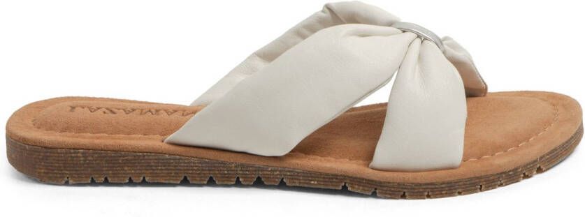 Lazamani Edita Dames Slippers Leer White