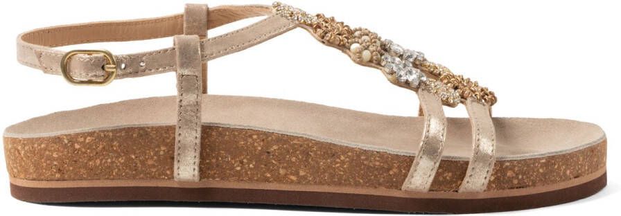 Lazamani Fonda Dames Sandalen Leer Biscuit