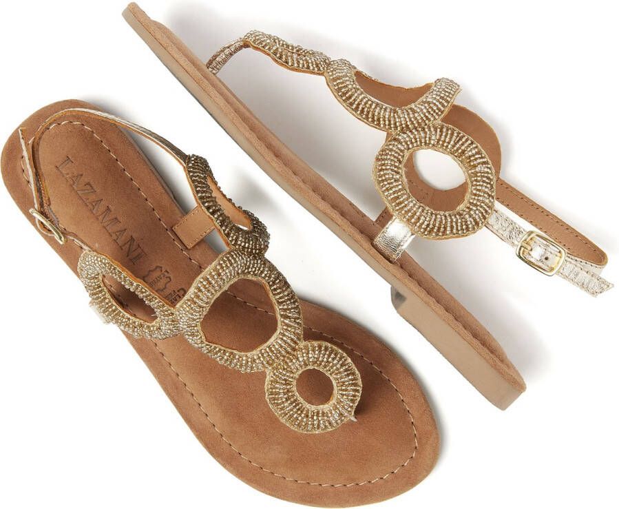 Lazamani Gita Leren Dames Sandalen Gold