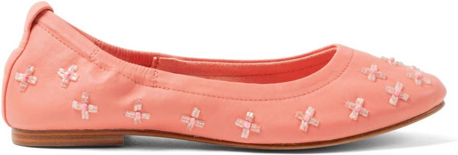 Lazamani Gracia Dames Ballerinas Leer Coral