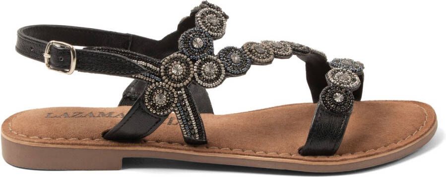 Lazamani Helena Dames Sandalen Leer Black