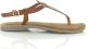 Lazamani Leren Sandalen met Gouden Gesp Brown Dames - Thumbnail 2