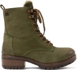 Lazamani Kia Dames Veterboots Leer Green - Groen