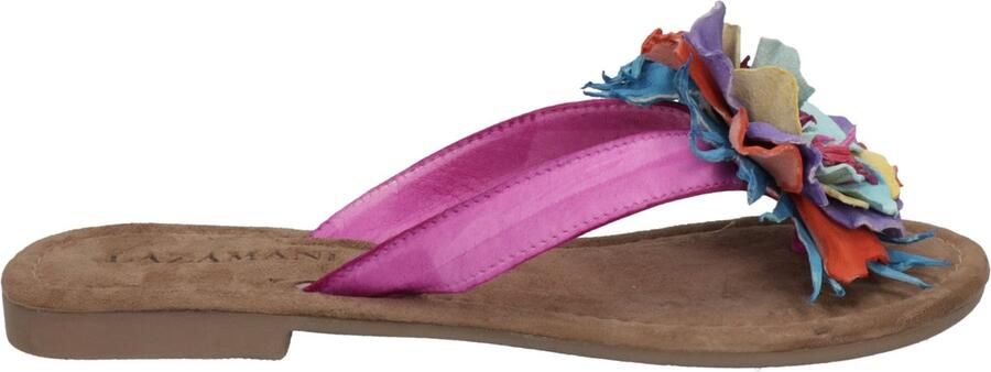 Lazamani Dames Slippers 33.726 Fuxia Flower Multi Leer LA33726fuxia - Foto 1