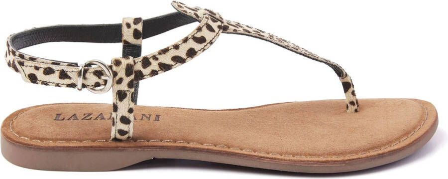 Lazamani 75.611 leren sandalen met panterprint - Foto 6