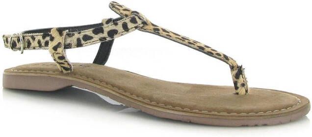 Lazamani 75.611 leren sandalen met panterprint - Foto 7