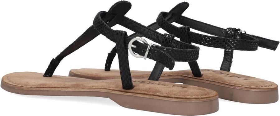 Lazamani 75.611 leren sandalen met slangenprint zwart - Foto 8