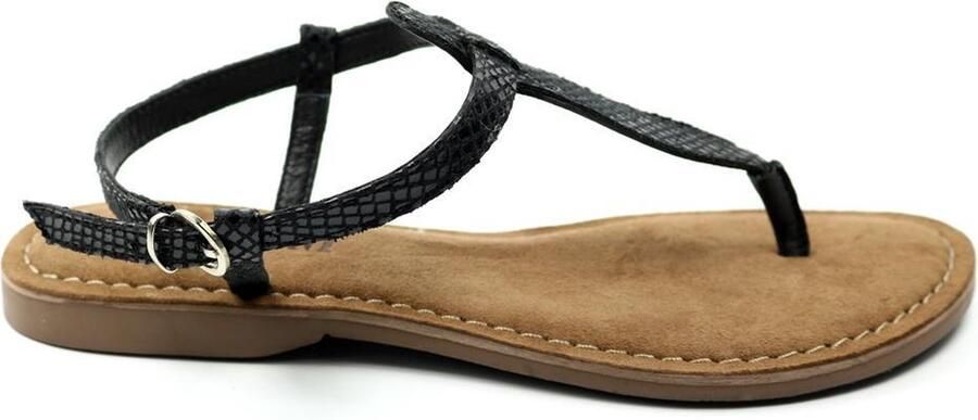 Lazamani 75.611 leren sandalen met slangenprint zwart - Foto 7