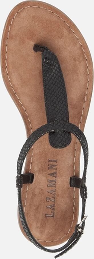 Lazamani 75.611 leren sandalen met slangenprint zwart - Foto 10