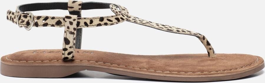 Lazamani 75.611 leren sandalen met panterprint
