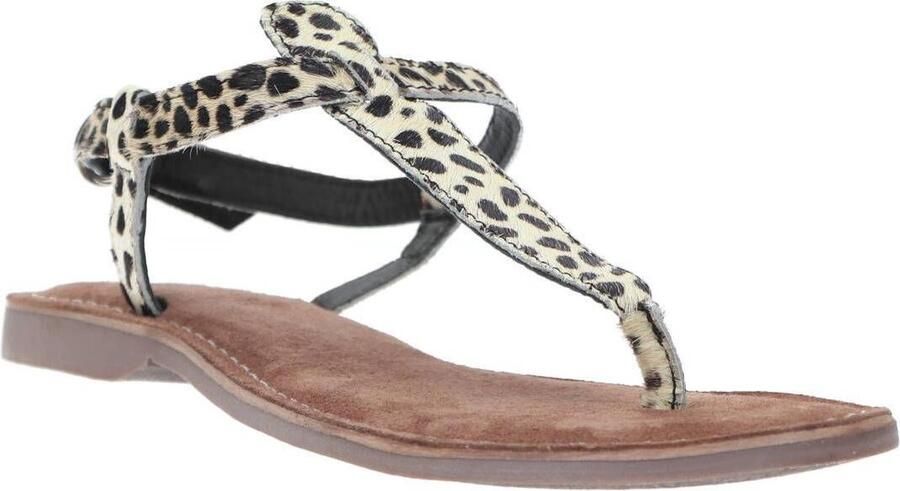 Lazamani 75.611 leren sandalen met panterprint - Foto 4