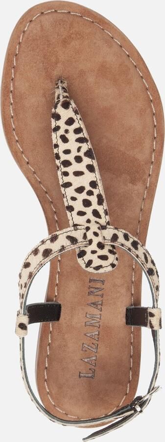 Lazamani 75.611 leren sandalen met panterprint - Foto 10