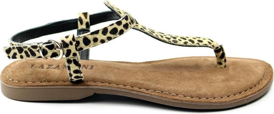 Lazamani 75.611 leren sandalen met panterprint - Foto 6