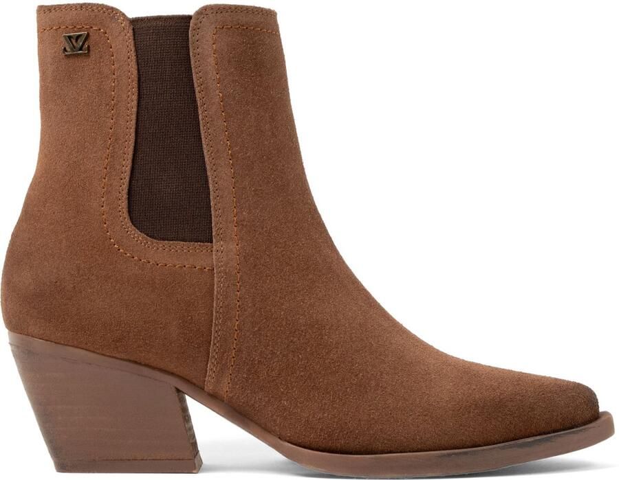 Lazamani Annie Dames Enkellaarsjes Suede Tan