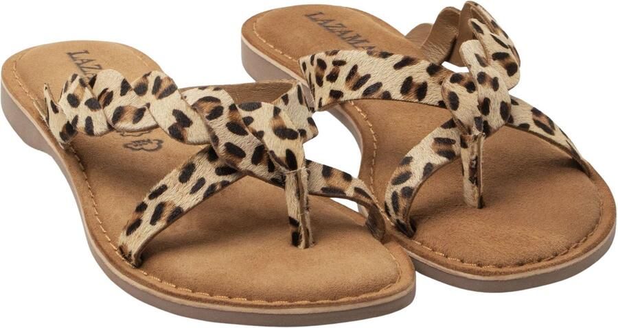 Lazamani Avi Dames Slippers Ponyhaar Beige