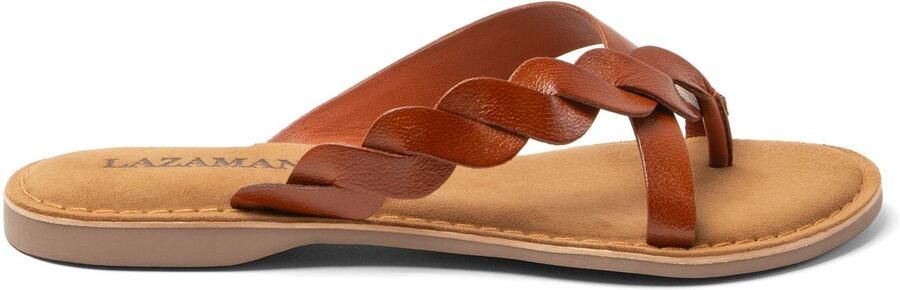 Lazamani Avi Dames Teenslippers Leer Tan