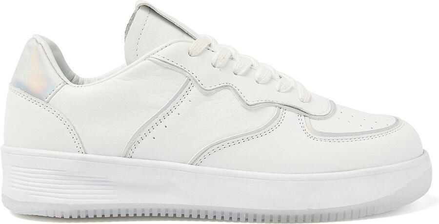 Lazamani Barcelona Leren Dames Sneakers Silver