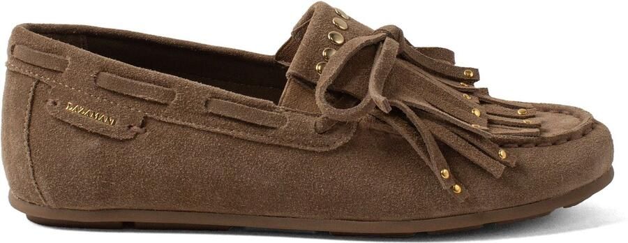 Lazamani Belle Dames Mocassins Suede Khaki