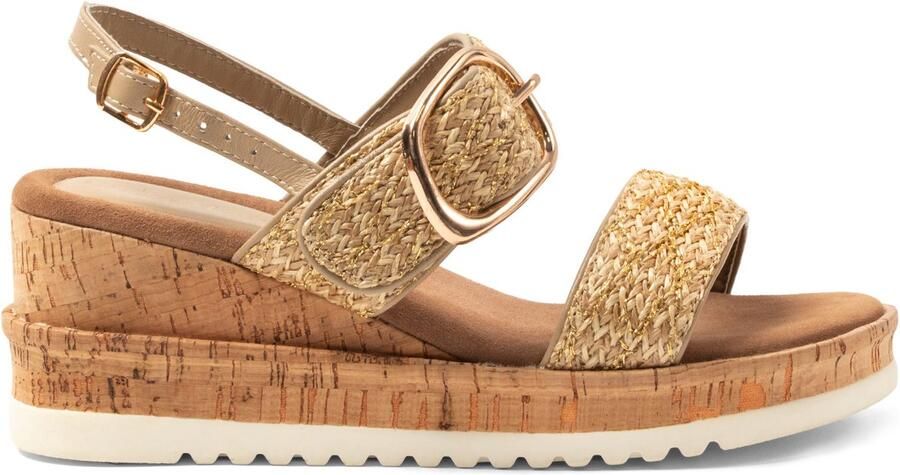 Lazamani Carla Dames Sandalen Raffia Gold