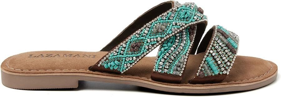 Lazamani Charlie Dames Slippers Aqua