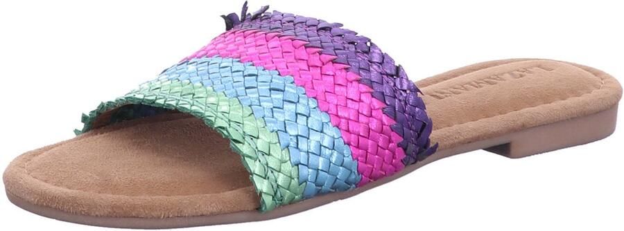 Lazamani Chloe Leren Dames Slippers Blue