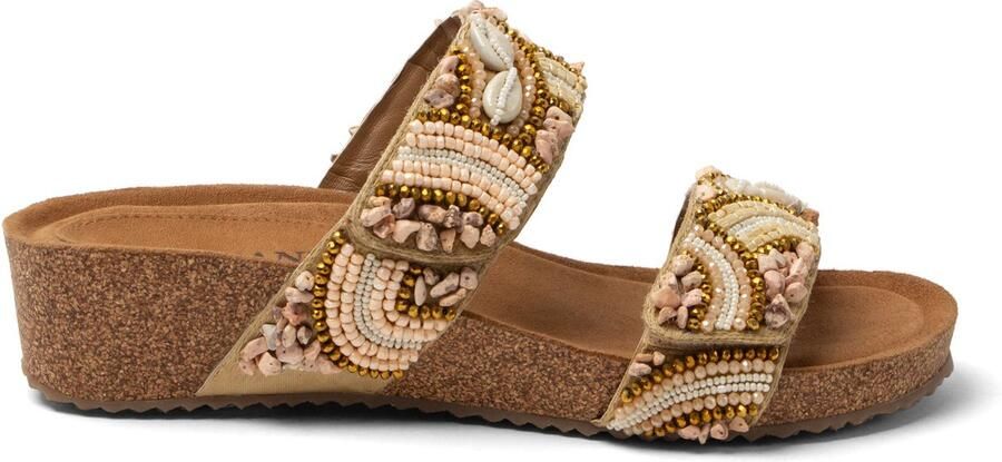 Lazamani Dagmar Dames Slippers Leer Beige