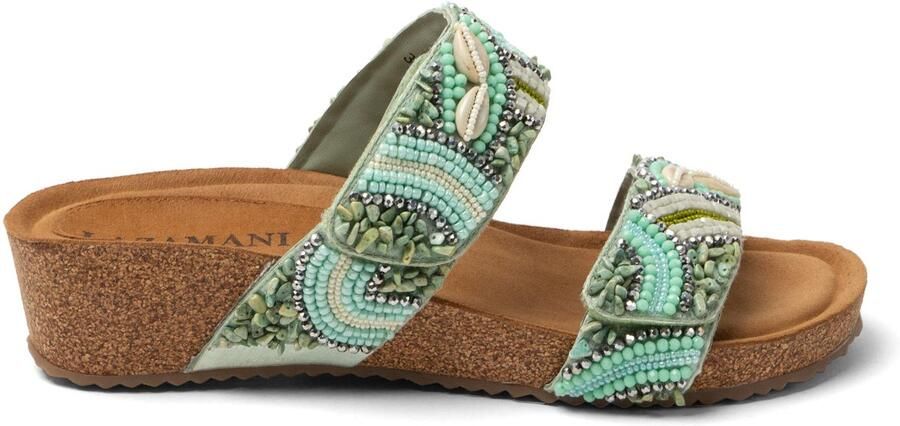 Lazamani Dagmar Dames Slippers Leer Mint