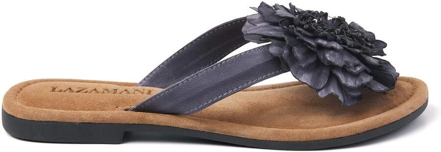 Lazamani Dalia Dames Slippers Leer Zwart