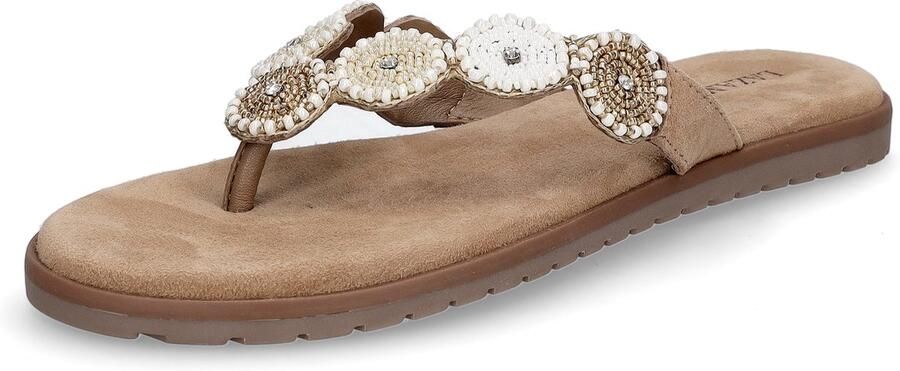 Laza i Mey Toe Rounds Slippers Beige