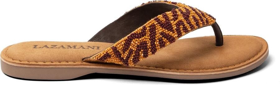 Lazamani Ebba Dames Slippers Leer Brown