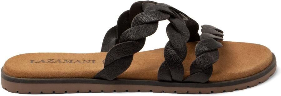 Lazamani Edsi Dames Slippers Leer Black