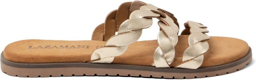 Lazamani Edsi Dames Slippers Leer Gold